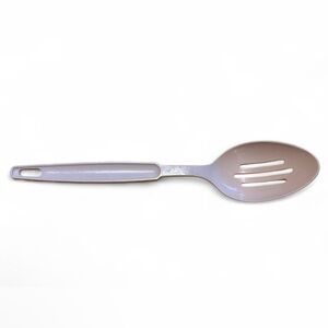 Vintage Almond  Ekco Slotted Serving Spoon  11" Tan Made in USA-Slightly Used